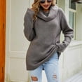 thumbnail image 1 of AGWOLF Womens Turtleneck Sweater Casual Oversized Ribbed Knit Pullover Solid Long Sleeve Jumper Tops, 1 of 1
