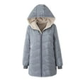 thumbnail image 1 of AGWOLF Womens Winter Coats Casual Sherpa Lined Hooded Puffer Jackets Thermal Fleece Long Sleeve Parka Windproof Insulated Outwear for Skiing Snow, 1 of 6