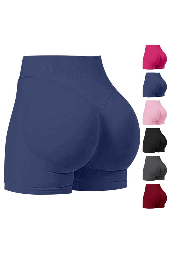 Womens Workout Impact Shorts Scrunch Butt Lifting Yoga Shorts High Waist Tummy Control Short Stretch Seamless Booty Running Short Pant Biker Shorts