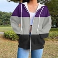 thumbnail image 1 of AGWOLF Zip Up Hoodie For Women Casual Oversized Color Block Sweatshirts with Pocket Y2K Hooded Jackets Fall Fashion Clothes, 1 of 5
