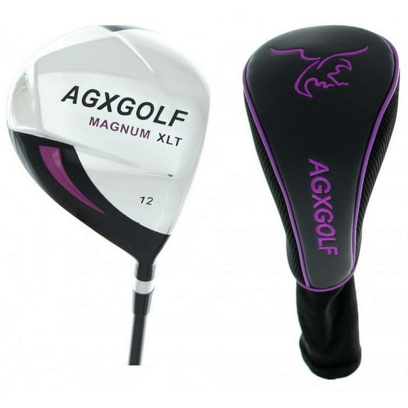 AGXGOLF XL Ladies Petite Length (-1.0") 460cc Over Size 12 Degree Driver (Purple): Ladies Flex Graphite Shaft + Head Cover: Right Hand