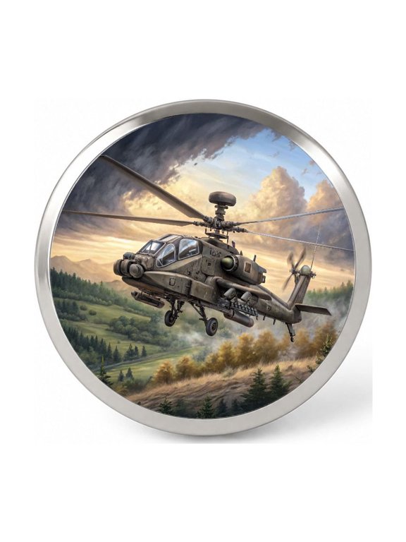 AH-64 Apache US Army Attack Helicopter Flying Backpack Hat Novelty Lapel Pin