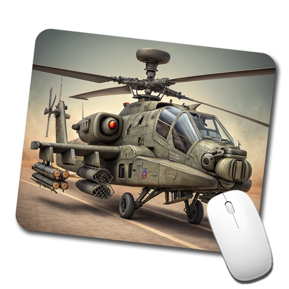 AH-64 Apache US Army Attack Helicopter Mouse Pad Low Profile Gaming Mat