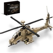 AH-64 Military Helicopter Building Set, Compatible with Lego Military Army Airplane, fo Adults