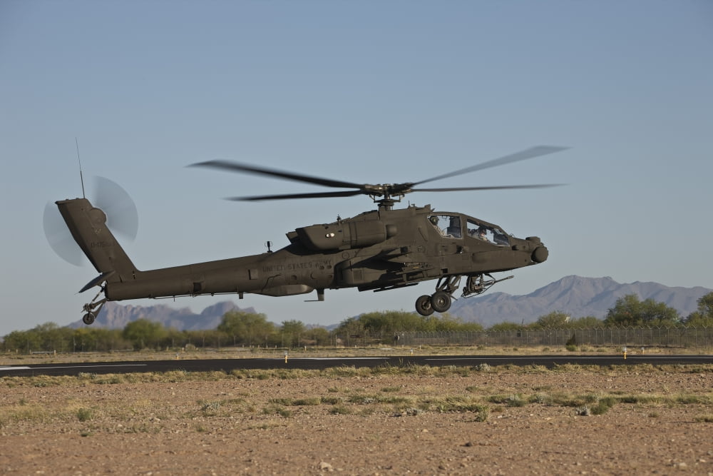 AH-64D Apache Longbow lifts off on a mission Canvas Art - Terry MooreStocktrek Images (18 x 12)