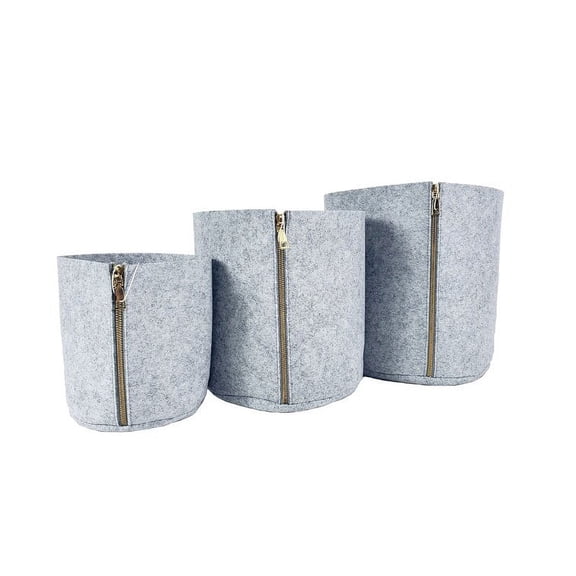 AH Bright 3 Piece Storage Fabric and Felt Bin Set