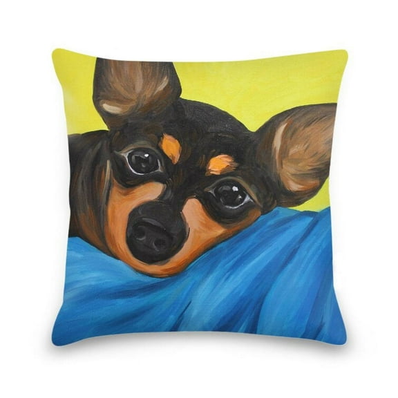 AH Bright Black Dog Pillow