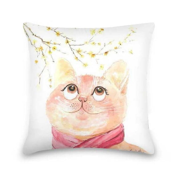 AH Bright Pink Cat Tree Pillow