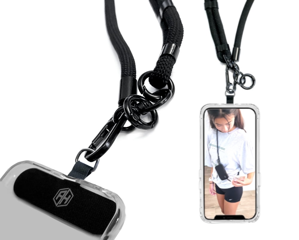 ACCESSORYHAPPY AH Universal Heavy Duty Cell Phone Carrying Lanyard Leash Lanyard Crossbody Neck strap Multifuctional Lanyard with Neoprene Bag Compatible with Most Smartphone Search this page