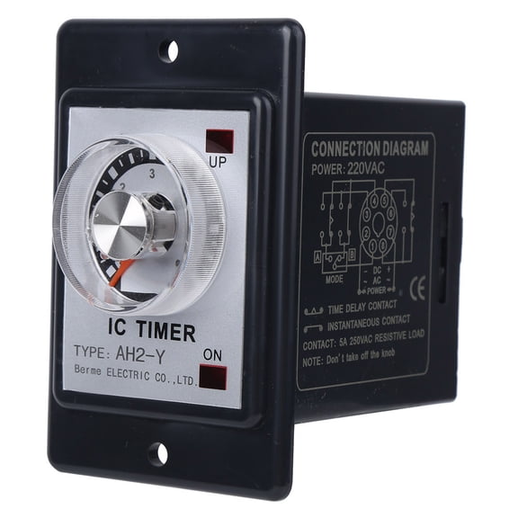 AH2-Y 6S 220V Electronic Time Relay Delay Timer Switch 3.54 x 3.54 x 2.76 Inches / 9.0 x 9.0 x 7.0 cm