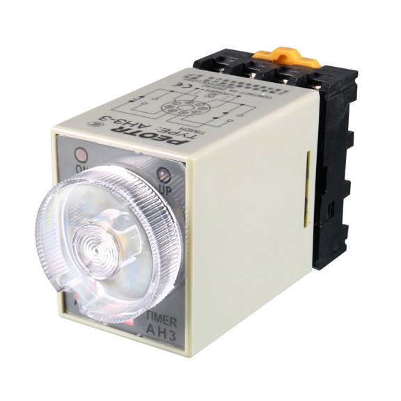 AH3-3 0-60 Min. 8 Pins Plastic Housing Delay Timer Time Relay 110V w Base