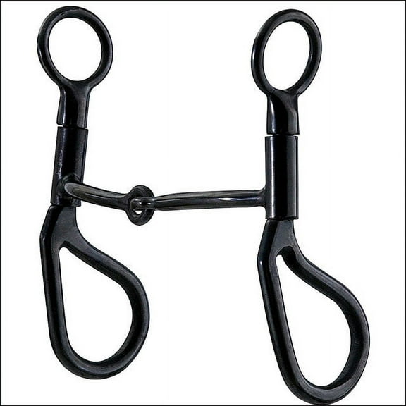 AH790 HILASON BLACK STEEL SNAFFLE MOUTH HORSE BIT
