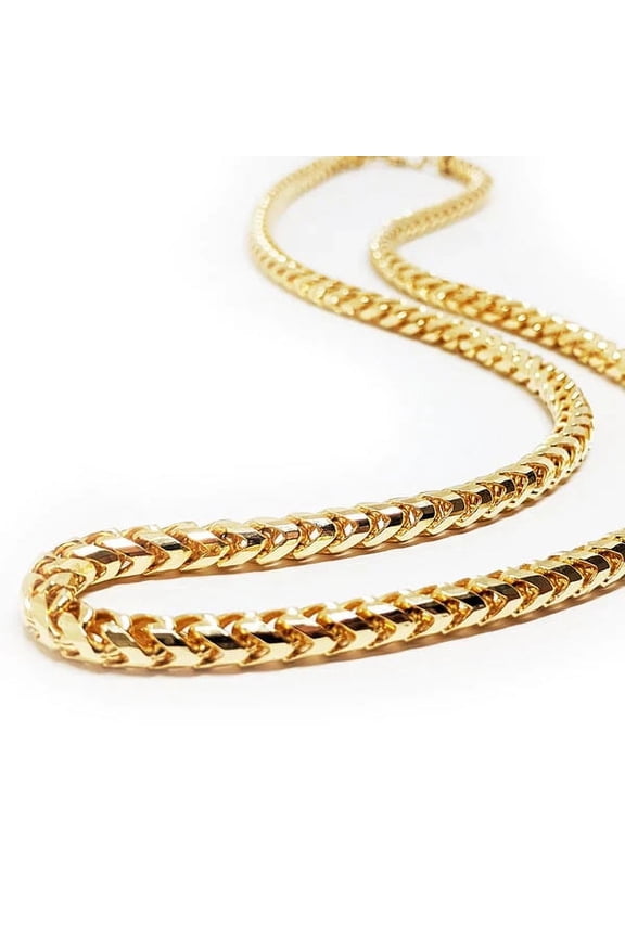 4MM Franco Cuban Chain Necklace - Unisex - Gold - 28 Inch Length