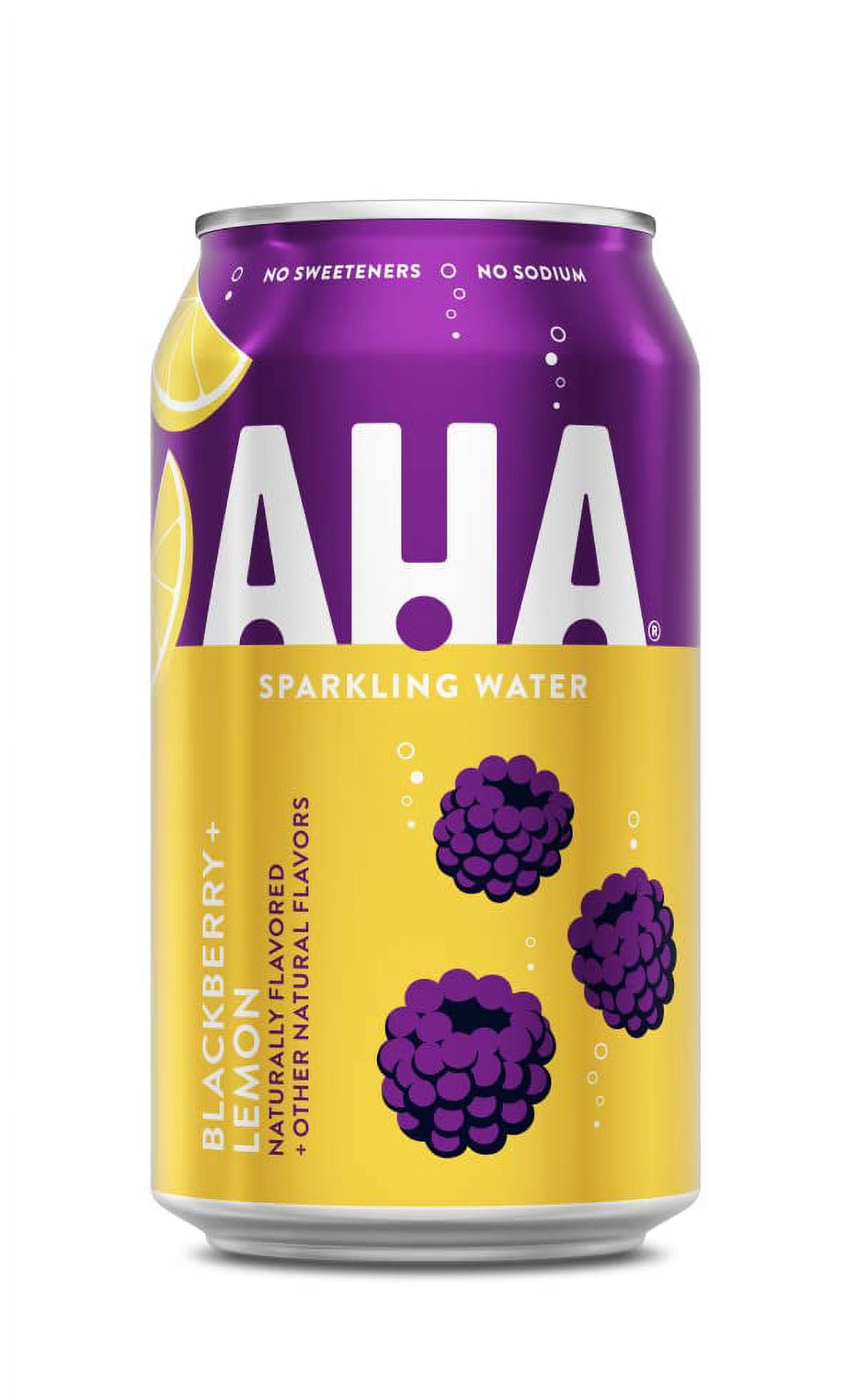 AHA Sparkling Water + Lemon, 12 fl oz, 18 cans