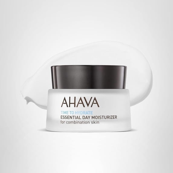 AHAVA Essential Day Moisturizer, Combination Skin - Essential Daily Hydrating Facial & Neck Cream, Anti-Aging & Smoothing Effect, Enriched with Osmoter, Aloe Vera, Allantoin & Vitamin E, 1.7 fl.oz