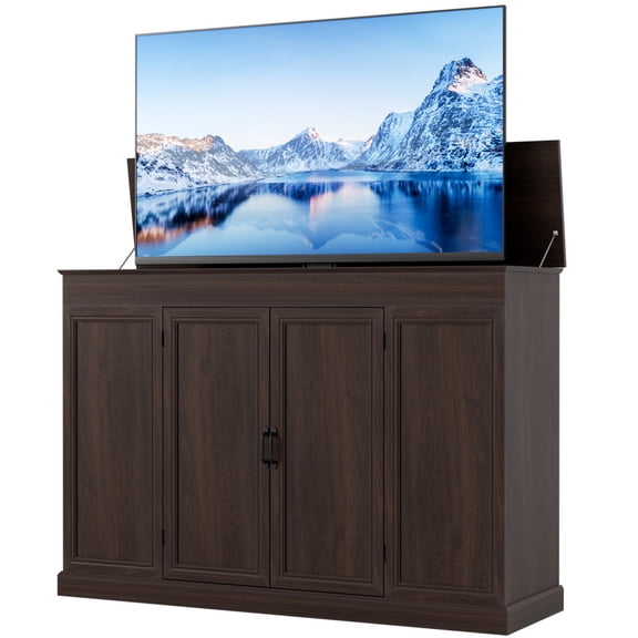 AHB 32-65" Motorized Pop Up TV Lift Cabinet, Electric TV Stand with Remote Control, Silent Adjustable Lift, 132 lbs Capacity, VESA Compatible, No Casters, Living Room Bedroom Theater