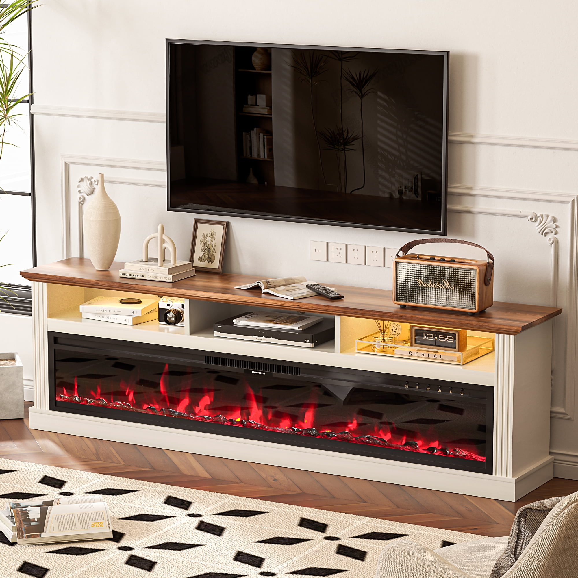 AHB 58" Fireplace TV Stand for TVs Up to 65" with 52" Electric