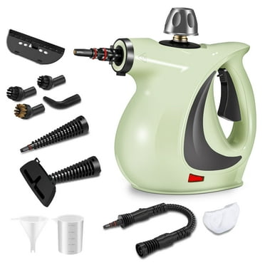 Spurgehom Handheld Steam Cleaner, Portable Steamer with Large Capacity, 11-Piece Accessory Set for Cleaning, Green