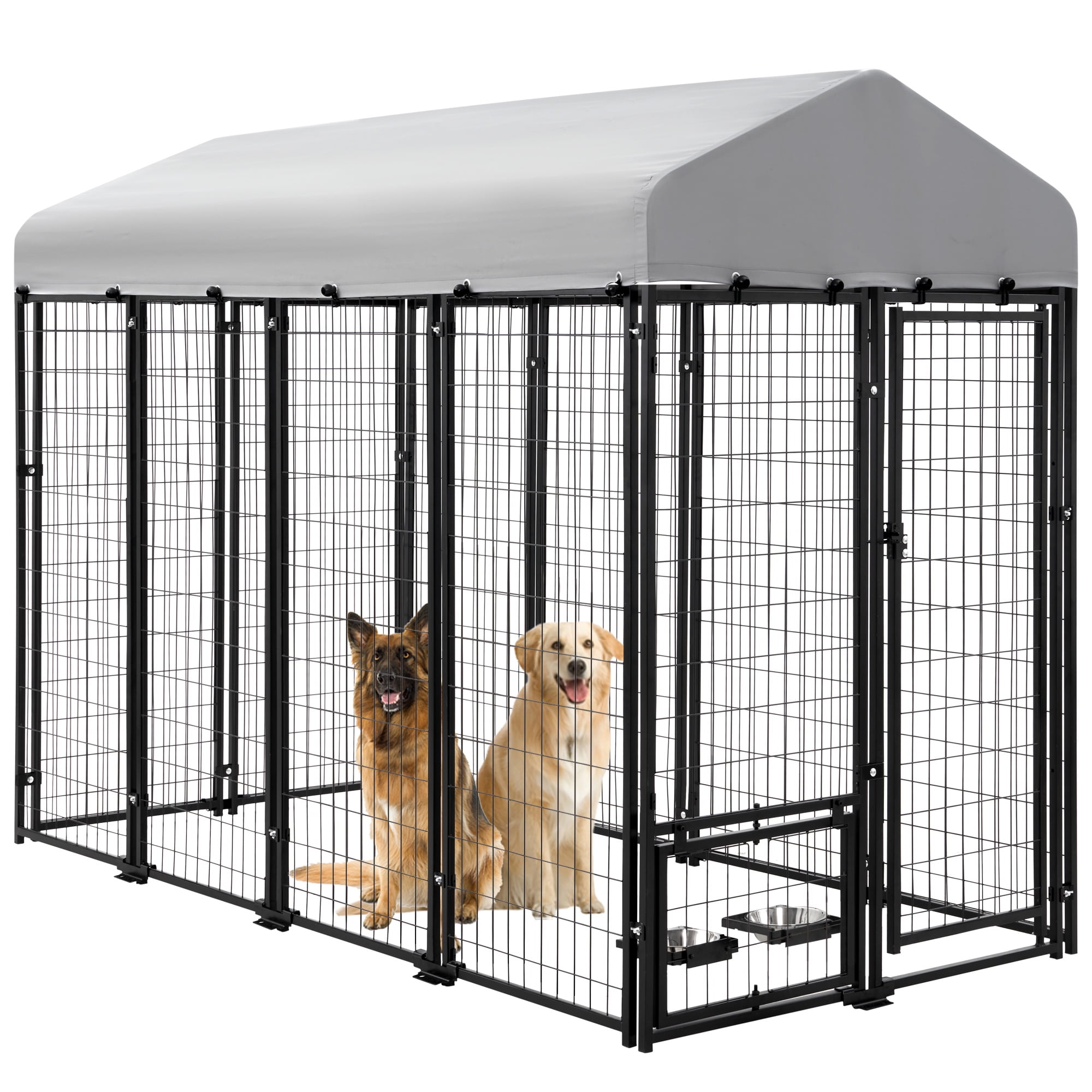 AHB Large Dog Kennel Outdoor Dog House, Heavy Duty Welded Wire Steel