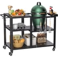 thumbnail image 1 of HARIPUL Outdoor Grill Cart, Patio Cooking Table Stand w/ Wheels & Hook, Outdoor Dining Rack for Camping & Party, Black, 1 of 7