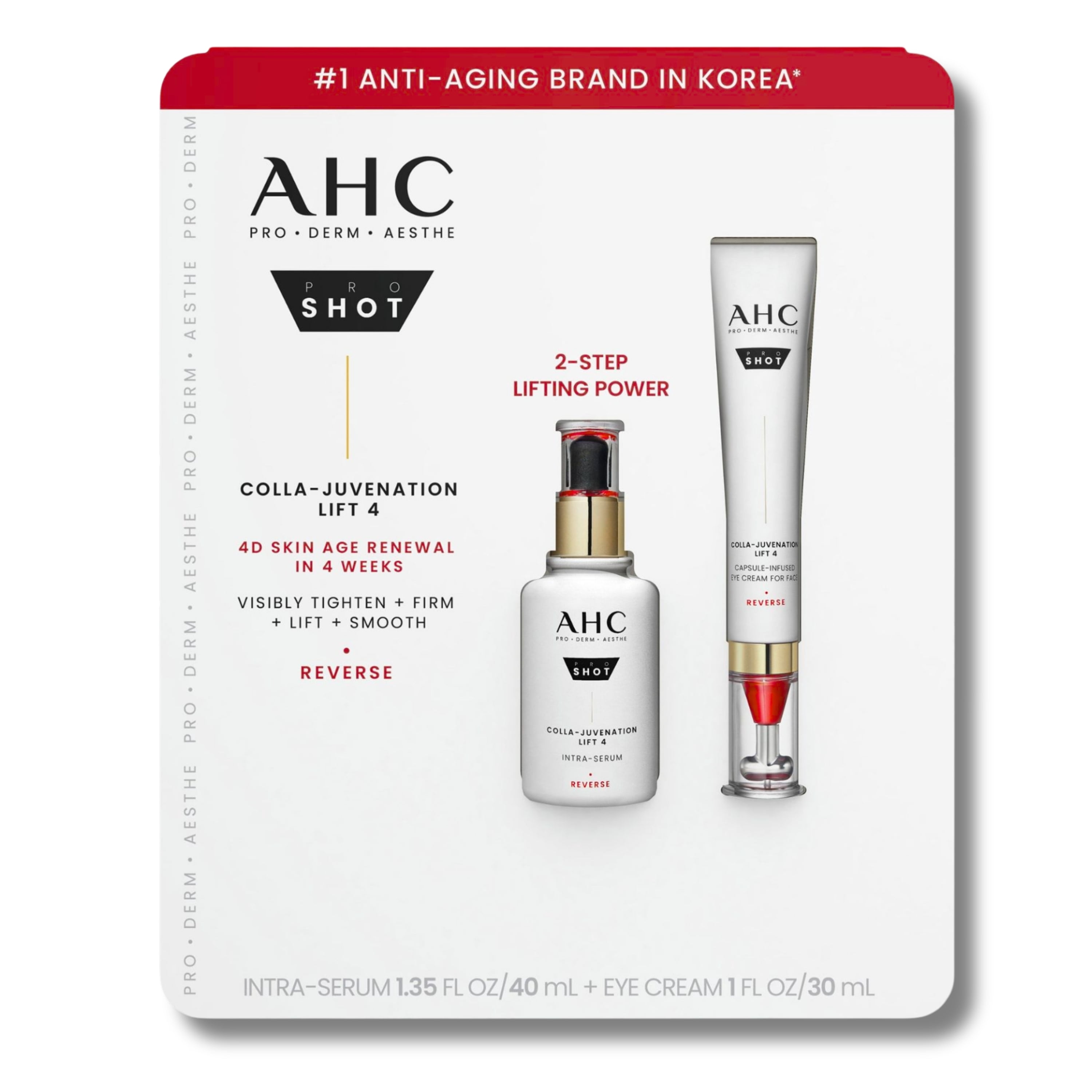 AHC Pro Shot Colla Juvenation Anti Aging Face Serum and Eye Cream Set ...