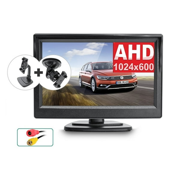 AHD 1024x600 5 Inch Car Inside Parking Monitor With 2 Channels Vehicle Parking Video Display System ,Flexible Double Bracket Installation