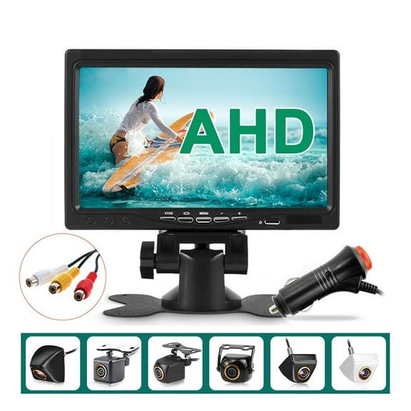 AHD 1080P 7 Inch IPS Screen Car Video Monitor Camera CCTV Surveillance Parking System With Cigarette Lighter Power Supply ,Easy to Operate