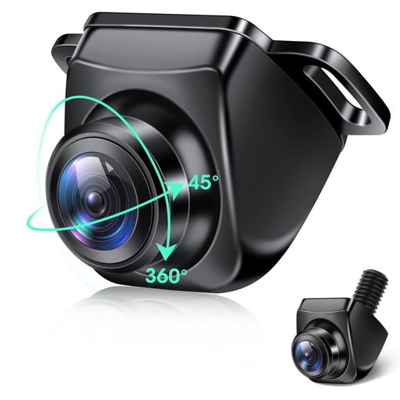 AHD 1080P Backup Camera 360Rotatable Back up Camera for Cars Reverse Camera for Truck Super Night Vision IP69K Waterproof Rear/Front/Side View Camera w 170 Wide Angle Reverse Line, No Drilling VT4