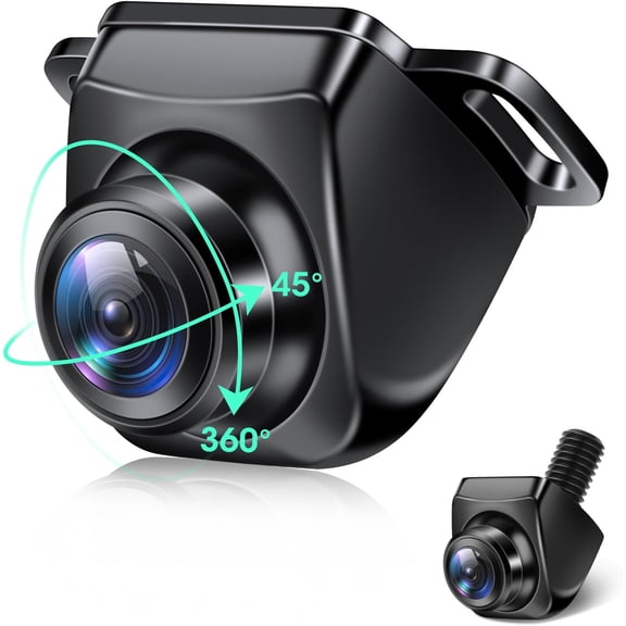 AHD 1080P Backup Camera 360?Rotatable up Camera for Reverse Camera for Night Vision IP69K Rear/Front/Side View Camera w 170? Wide Angle Reverse Line, No Drilling
