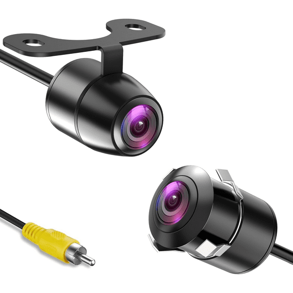 AHD 1080P Backup Camera, Metal Housing 170 Degree Wide View Angle Universal Car Front/Side/Rear View Camera, Easy Install, Removable Guildlines, Mirror Non-Mirror Image, 12V/24V