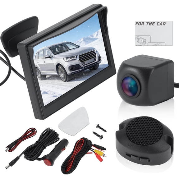 AHD 1080P Backup Camera with 5 Inch Monitor Rear View Reverse Camera with Bracket 170 Wide Angle Night Vision IP69 Waterproof for Car Truck SUV
