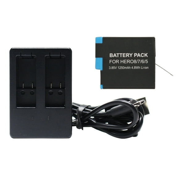 AHDBT-801 Battery & Charger Replacement for GoPro Hero 7 HD Black Camera - Compatible with SPJB1B Fully Decoded Battery & Charger