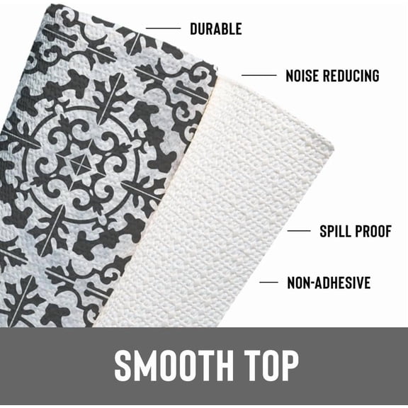 AHGLOP-Brand Grip Prints Non-Adhesive Non-Slip Counter Top, Drawer/Shelf Liner, 12" x 20' (Carrara Tile Charcoal)