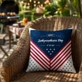 thumbnail image 1 of AHGQT 4th of July Patriotic Throw Pillow Covers 18"x18", Memorial Day Independence Day Red Stripe Blue Star Outdoor Cushion Cases, Polyester Outdoor Pillow Case for Sofa Couch,1PCS, 1 of 5