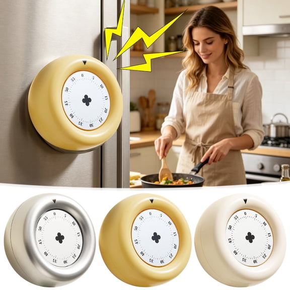 AHGQT 60 Minute Kitchen Visual Countdown Timer, Event reminder alarm clock, Time Management Tool, Magnetic Countdown Clock for Cooking, Reading, Office, Cute Warm Kitchen Decorations