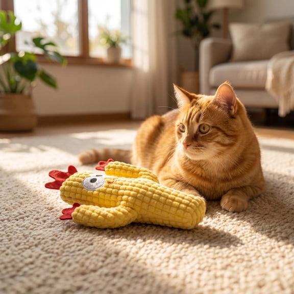 AHGQT Cats Teething Chew Toys, Cute Yellow Cactus Textured Stuffed Doll, Interactive Dental Cat Chew Fun Catnip Pillow Soft Plush Teeth Cleaning Teething Kicker for Cats, 1PCS