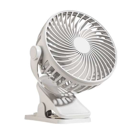 AHGQT Compact Clip on Fan, 6 Inches 3-Speed Multi-functional Desk Fan, Portable Rechargeable Fan for Outdoors, Car Seat, Gym, Office Dorms, White