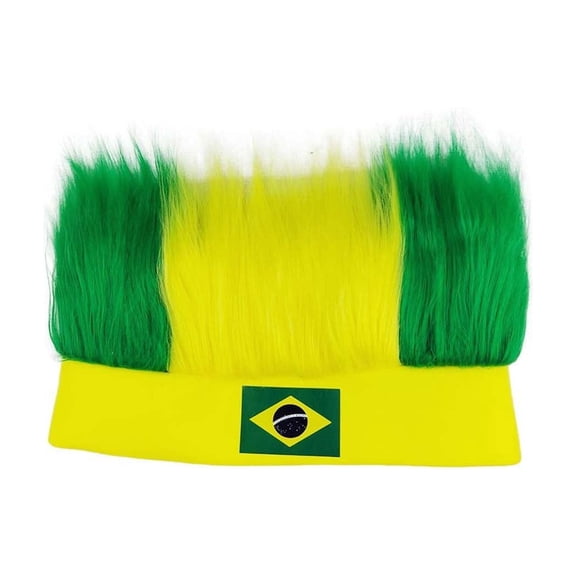 AHGQT Hairy Headband Crazy Hair Wigs, USA Headdress & Sweatband, Patriotic Olympic Football Sports Events Hair Band, Independence Day Wig Headband for Sports Fans Game Day Party Supplies