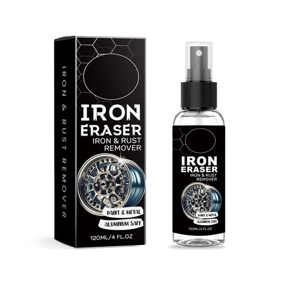 AHGQT Iron Eraser Rust Remover Spray, 1Pcs Iron Powder Remover Spray for Car Wheels and Paint, Brake Dust Removers for Wheels, Professional Automotive Surface Cleaning, Father's Day Gift