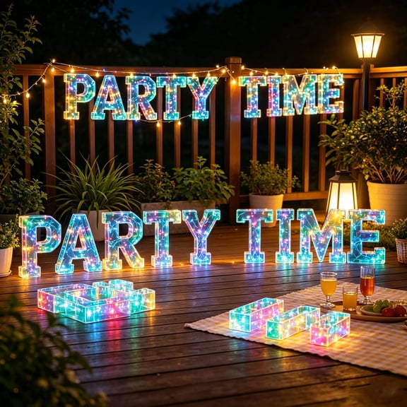 AHGQT Mirror Finish LED Letter Lights, Colorful Decorative Tabletop Night Lights with Dense Warm, Versatile Tabletop and Wall Mount Decor for Parties Birthdays, Proposal, Celebrations