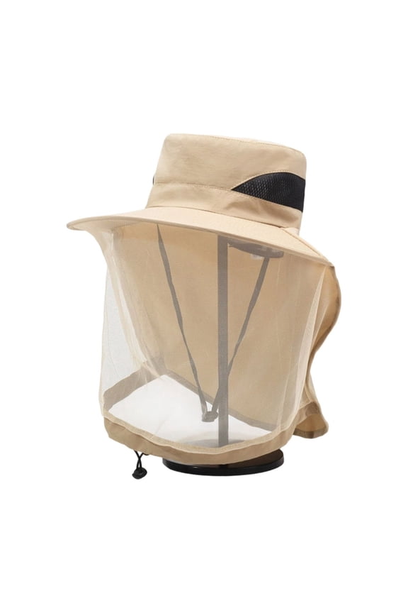 Mosquito Head Net Hat, Sun Protection Wide Brim Fishing Hat, Breathable Mesh Insect Shield for Beekeeping Hiking, Compatible for Proof Cap Net Sunscreen Men Women Camping Gardening