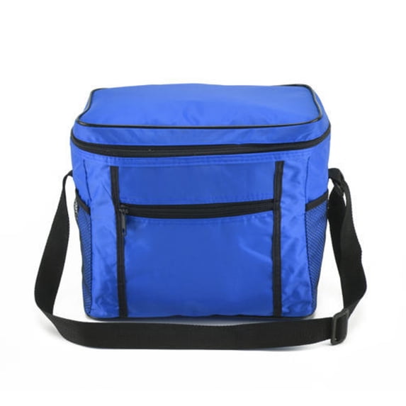 AHGQT Summer Large Insulated Cooler Bag, Leakproof Lunch Cooler Tote with Multi-Pockets, Lightweight Portable with Aluminium Coating Travel Ice Chest for Picnic,Camping, Kayaking, Road Trips, Blue