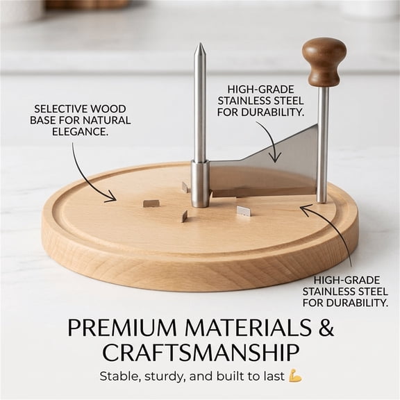 AHGQT Wood Cheese Curler Wheel, Natural Beech Wood Cheese Shaver for Tete de Moine, Parmesan & Chocolate, Cheese Flower Cutter for Charcuterie Board Accessories & Gifts