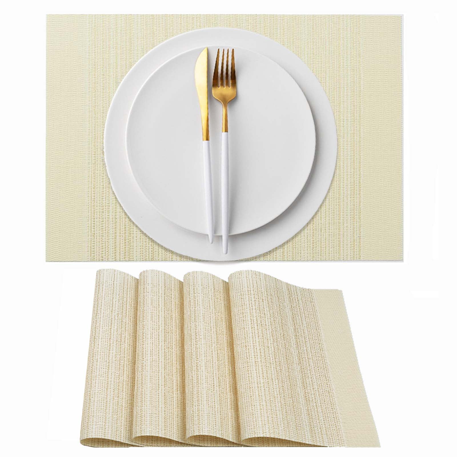 4-Pack Absorbent Reversible Mats - Non-Slip Kitchen & Table Pads, Quick Dry, 35 Inch