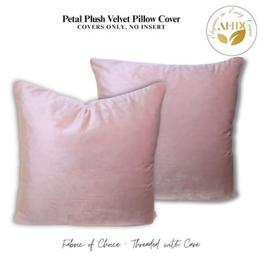 AHIX Light Pink Velvet Glamour Pillow Throws Decorative Handmade Set of 2, Sofa Cushions Farmhouse Decor for Sofa Couch Cushion Outdoor Pillowcases Without Pillow Insert
