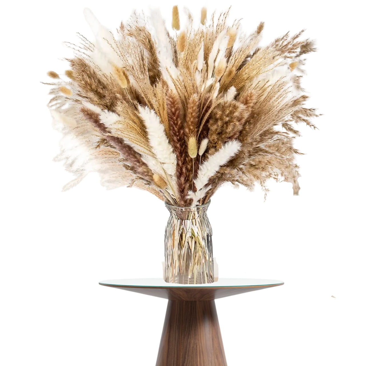 AHIX Natural Dried Pampas Grass Decor 85 Pcs Boho Farmhouse Decor 17'' Assembled Tall Multicolor