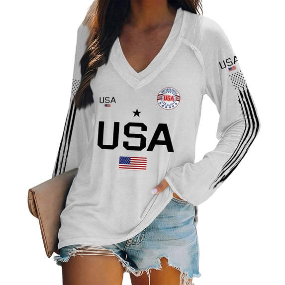 AHMOMEI 250 Anniversary USA Shirt Women's 1776-2026 USA 250th Anniversary Long Sleeve 4th of July Cute Sweatshirts for Women