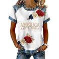 thumbnail image 1 of AHMOMEI 250 Anniversary USA Shirt Women's 1776-2026 USA 250th Anniversary Women Waffle Knit Shirt Patriotic Shirts for Women, 1 of 2