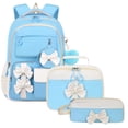 thumbnail image 1 of AHMOMEI 3 Piece Bow Backpack Set, Fashion Casual Rucksack with Lunch Bag & Pencil Case, Large Capacity Lightweight Daily Daypack Sky Blue, 1 of 2