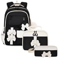 thumbnail image 1 of AHMOMEI 3 Piece Bow Backpack Set, Fashion Casual Rucksack with Lunch Bag & Pencil Case, Large Capacity Lightweight Daily Daypack White, 1 of 2